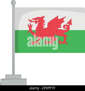 National flag of Wales Vector Illustration Stock Vector