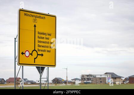 16.03.2021, Erkelenz, North Rhine-Westphalia, Germany - New resettlement site for Keyenberg, Kuckum, Unterwestrich, Oberwestrich and Berverath, the vi Stock Photo