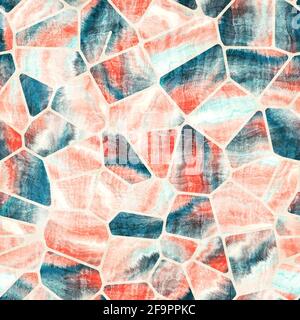 Seamless geo tile shape collage surface pattern Stock Photo