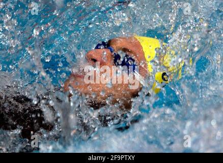 COMMONWEALTH GAMES MANCHESTER SWIMMING MENS 100 BACKSTROKE SEMI-FINAL IAN THORPE 2/8/2002 PICTURE DAVID ASHDOWNCOMMONWEALTH GAMES MANCHESTER Stock Photo