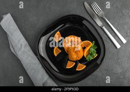 filled fried rice balls covered with breadcrumbs Stock Photo
