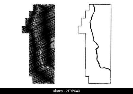 Pend Oreille County, State of Washington (U.S. county, United States of America, USA, U.S., US) map vector illustration, scribble sketch Pend Oreille Stock Vector