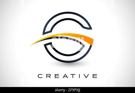 G Logo Monoline Vector with Creative Modern Design Shape and yellow Colors. G Icon Vector. G letter design Idea Stock Vector