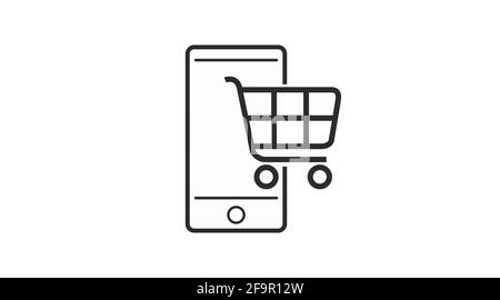 Phone shopping vector icon. Online shopping with your phone icon. Stock Vector