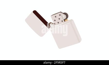Lighter. Vector isolated illustration of a metal lighter Stock Vector