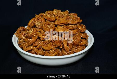 Halwa Chebakia: Moroccan Sesame Cookies With Honey.Ramadan in Morocco Stock Photo