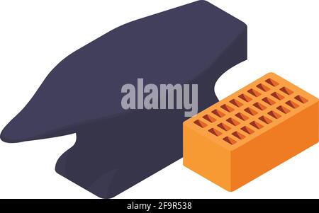 Blacksmith tool icon. Isometric illustration of blacksmith tool vector icon for web Stock Vector