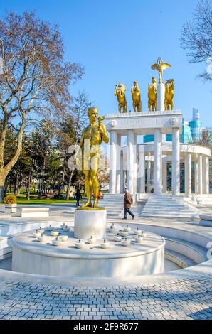 view of the monument of fallen heroes in macedonian capital skopje. Stock Photo