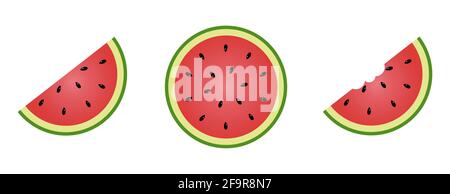 Watermelon on a white background. Vector illustration Stock Vector