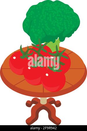 Vegetable food icon. Isometric illustration of vegetable food vector icon for web Stock Vector