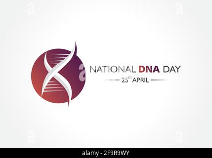 Vector illustration of National DNA day observed on April 25 Stock Vector