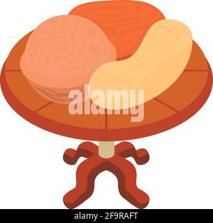 Nut food icon. Isometric illustration of nut food vector icon for web Stock Vector