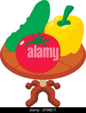 Vegetable icon. Isometric illustration of vegetable vector icon for web Stock Vector