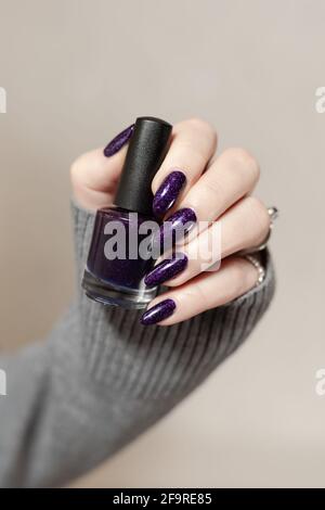 34+ Dark Purple Nail Designs | Acrylic Nail Art 2023 | Dark purple nails, Purple  nail designs, Purple nails