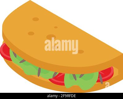 Pita bread icon. Isometric of Pita bread vector icon for web design isolated on white background Stock Vector