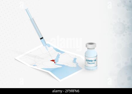 Eritrea Vaccination, Injection with COVID-19 vaccine in Map of Eritrea. Vaccination Concept Illustration. Stock Vector