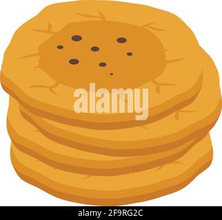 Pita bread stack icon. Isometric of Pita bread stack vector icon for web design isolated on white background Stock Vector