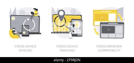 Multi-device compatibility abstract concept vector illustrations. Stock Vector