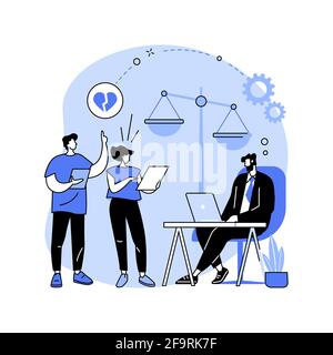 Divorce lawyer service abstract concept vector illustration. Stock Vector