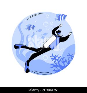Diving school abstract concept vector illustration. Stock Vector