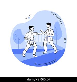 Karate camp abstract concept vector illustration. Stock Vector