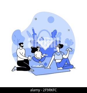Summer picnic abstract concept vector illustration. Stock Vector