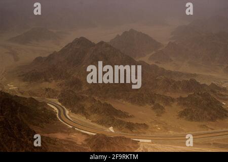 a view from a height of the desert of egypt Stock Photo