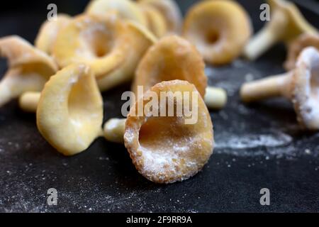 Cookies biscuits mushrooms with sugar powder close up Stock Photo
