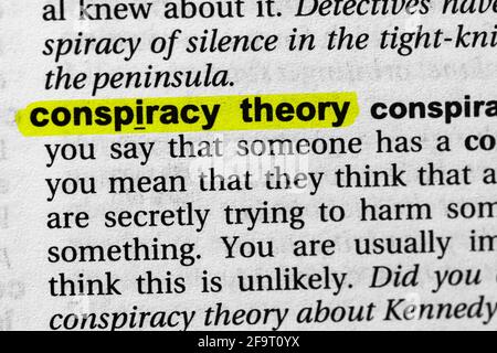 Highlighted word conspiracy concept and meaning Stock Photo - Alamy
