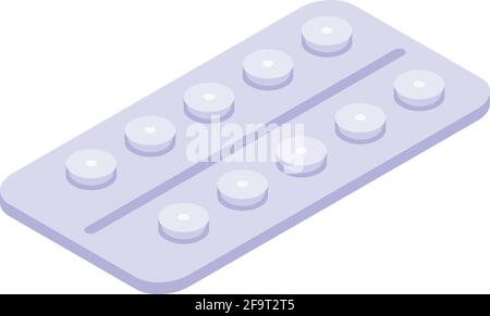 Allergy tablets icon. Isometric of Allergy tablets vector icon for web design isolated on white background Stock Vector