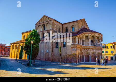 The 7th century byzantine church of St Maria and St Donato on the island of Murano, Venice. One of the oldest churches in the Venice lagoon Stock Photo