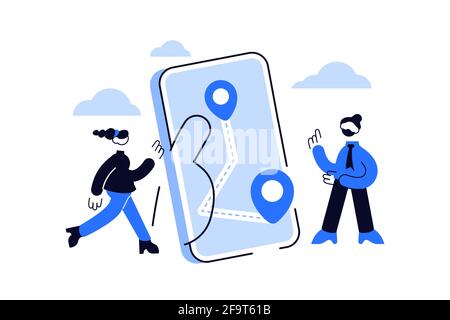 Map gps navigation app for modern gadgets Stock Vector
