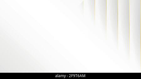 Abstract gray - white background with golden lines - Vector illustration Stock Vector
