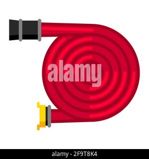 Illustration of fire hose. Firefighting item. Adversting icon for industry and business. Stock Vector