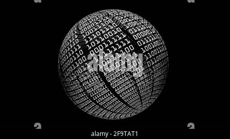 Binary Data On Spinning Sphere Stock Photo