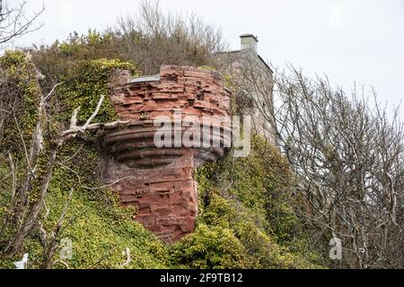 The section of the Fife Coastal Path between Kirkcaldy and Buckhaven. The coastline of the Wemyss Estate. Stock Photo