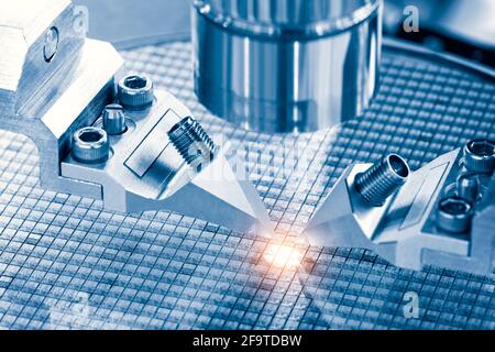 automatic machinery for soldering electronic components. soldering iron tips of robotic system for automatic point soldering for printed and assembly Stock Photo