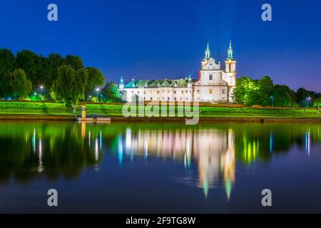 xSNight view of the Antique St Michael Archangel church in Cracow ( Krakow ), Poland Stock Photo