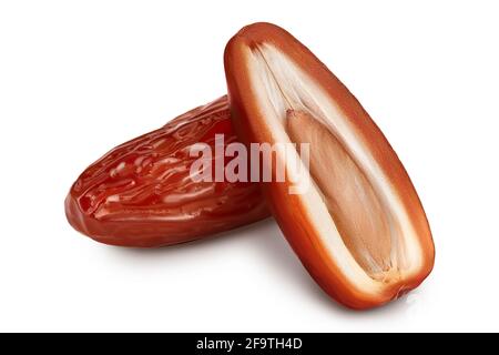 Dates isolated on white background with clipping path and full depth of field Stock Photo