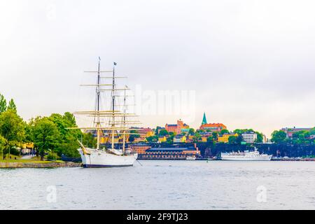 Hostel ship Af Chapman situated in Stockholm, Sweden. Stock Photo