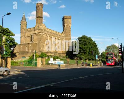 The Castle Climbing Centre and Victorian pumphouse on Green Lanes, Stoke Newington, London N4 2HA, UK as of 2012 Stock Photo