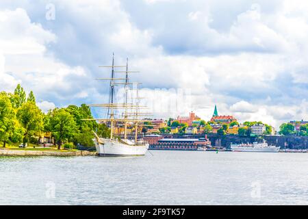 Hostel ship Af Chapman situated in Stockholm, Sweden. Stock Photo