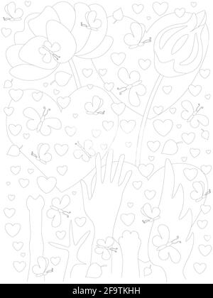 Coloring page for adults and children. Antistress and relax Stock Photo
