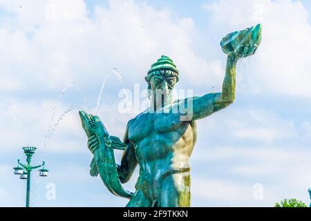 The iconic statue of Poseidon at Gotaplatsen in Goteborg, Sweden Stock Photo