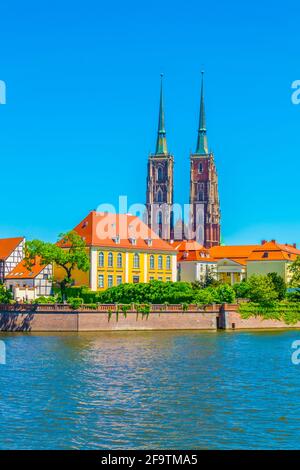 Cathedral of saint john the baptist and the archbishop's palace in Wroclaw, Poland Stock Photo