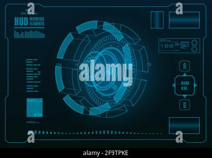 Futuristic blue virtual graphic touch user interface Stock Vector
