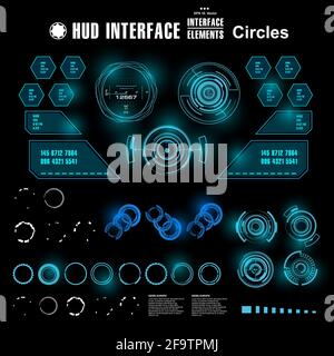 Futuristic blue virtual graphic touch user interface Stock Photo