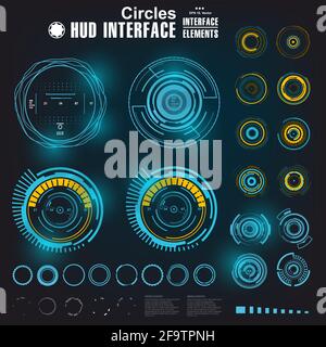 Futuristic blue virtual graphic touch user interface Stock Vector