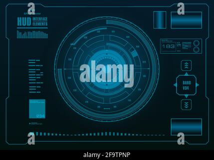 Futuristic blue virtual graphic touch user interface Stock Vector