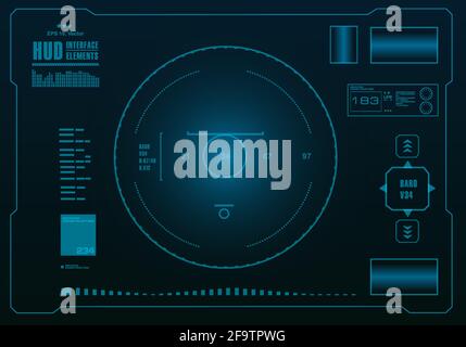 Futuristic blue virtual graphic touch user interface Stock Vector